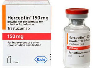 Herceptin (Trastuzumab) is a medication used to treat HER2-positive breast cancer. It is a targeted therapy that works by blocking the HER2 protein to slow the growth of cancer cells. Administered through intravenous infusion, it helps improve survival rates and reduce cancer recurrence. Prescription required. Common side effects include fever and nausea; serious risks may involve heart Buy Herceptin (Trastuzumab) Online