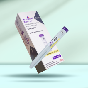 An image of a Mounjaro (Tirzepatide) prefilled injection pen, used for weight loss and diabetes management. The pen is designed for simple, weekly self-administration, featuring a sleek, user-friendly design with dosage markings. The injection helps control appetite, promotes weight loss, and manages blood sugar in type 2 diabetes patients Buy Mounjaro (Tirzepatide) UK